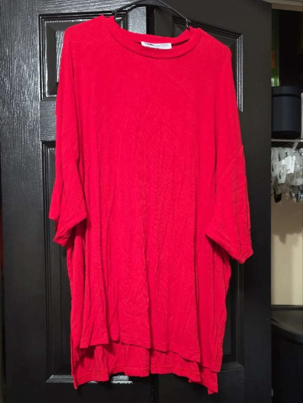 Women's Oversized Red Top and Shorts Set